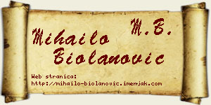 Mihailo Biolanović vizit kartica